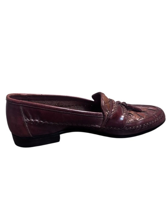 GIORGIO BRUTINI LE GLOVE Brown Woven Leather Tassel Shoes Brazil Loafers 8.5 D main image 7